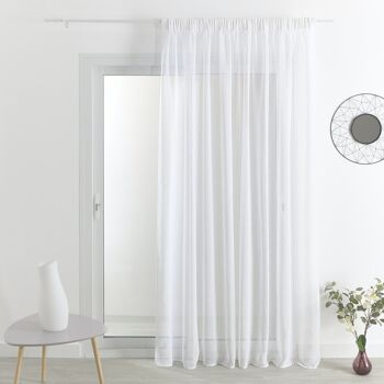 Voilage Etamine Unie Effet Lin - Blanc - 290 X 240 cm