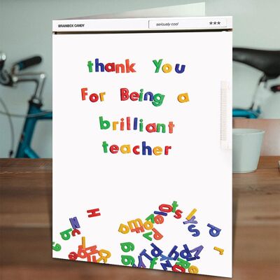 Thank You Brilliant Teacher Funny Teacher Card