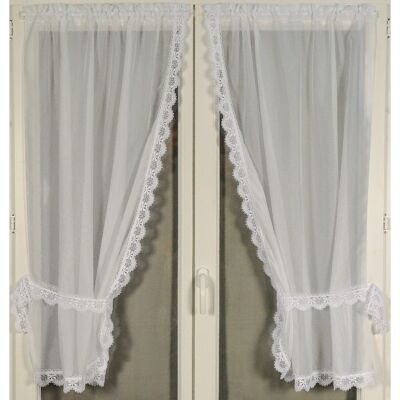 Pair Of Sand And Macrame Maids - White - 65 X 160 cm