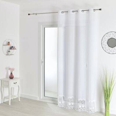 Voilage en Etamine Et Base De Macrame - Blanc - 300 X 240 cm