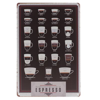 Espresso metalen bord 20x30cm