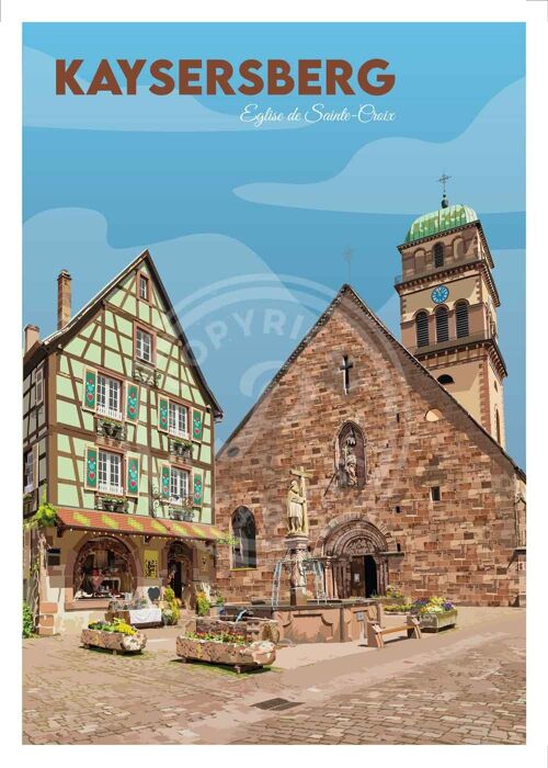 Affiche 30x40 de la ville de Kaysersberg