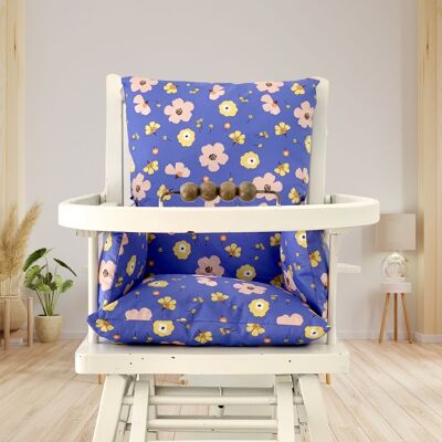 Flower high chair cushion