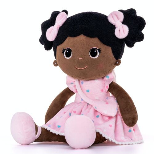 THE MABEL DOLL - CRYSTAL HEARTS ( DIVERSITY BLACK RAG DOLL ) - EARLY YEARS