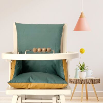 Curry / Thyme two-tone high chair cushion