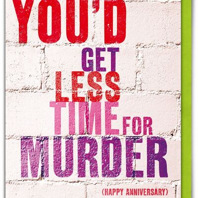 Less Time For Murder Funny Anniversary Card