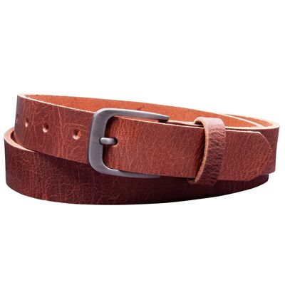 Ceinture 30mm Cuir Rustique Modèle EH319-RL-Marron Foncé