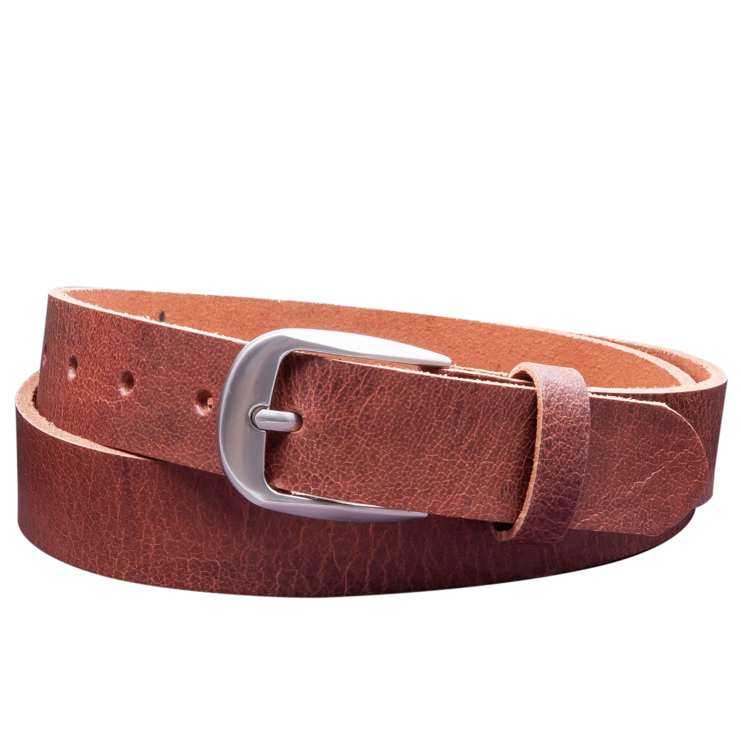 Cintura 30mm in Pelle Rustica Modello EH32-RL-Marrone Scuro