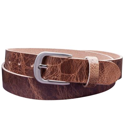 Ceinture 30mm Cuir Rustique Modèle EH323-RL-Marron Clair