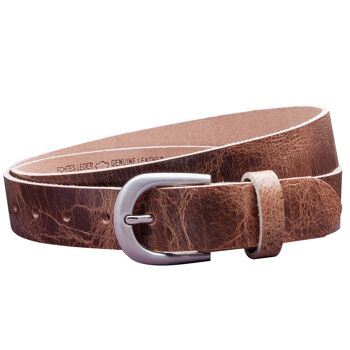 Ceinture 30 mm Modèle en cuir rustique EH38-RL-Marron clair 2