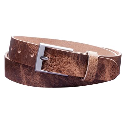 Ceinture 30 mm Modèle en cuir rustique EH39-RL-Marron clair