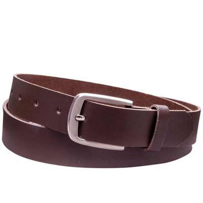 Ceinture 30 mm croûte de cuir modèle EH315-SL-Marron Foncé
