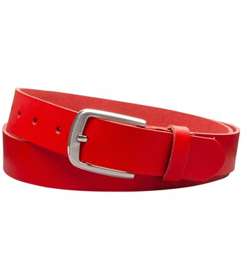 Ceinture 30 mm en croûte de cuir modèle EH315-SL-Rouge 1