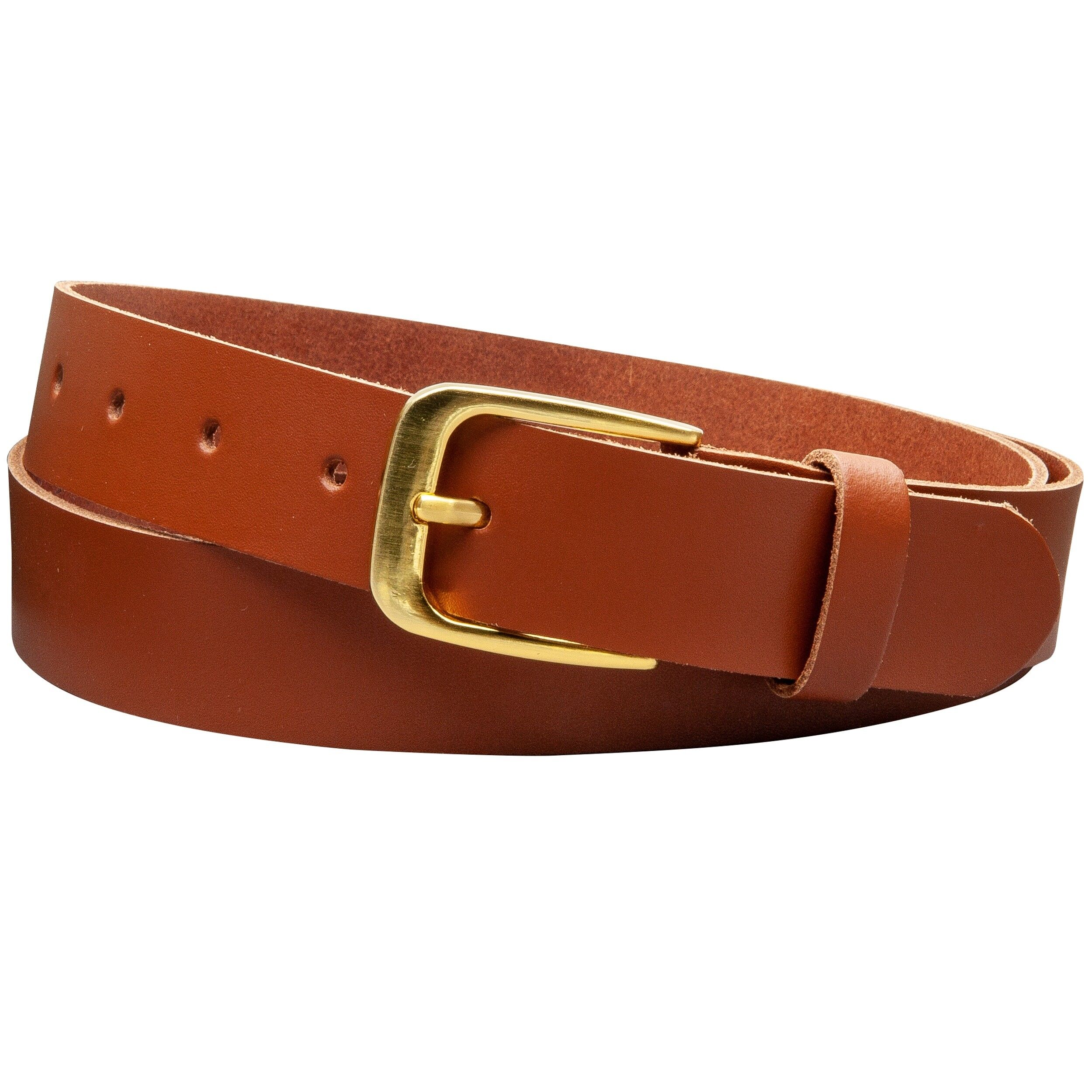 Cintura 30mm in pelle crosta modello EH316-SL-Cognac