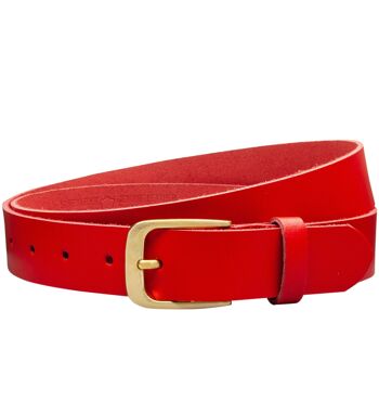 Ceinture 30 mm en croûte de cuir modèle EH316-SL-Rouge 2