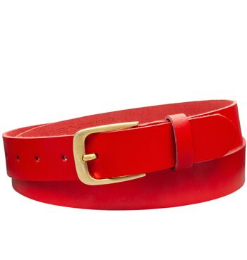 Ceinture 30 mm en croûte de cuir modèle EH316-SL-Rouge 3