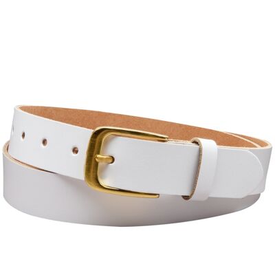 Ceinture en cuir fendu 30mm modèle EH316-SL-Blanc