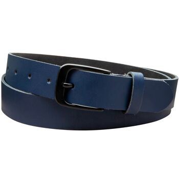 Ceinture 30 mm croûte de cuir modèle EH318-SL-Bleu marine 1