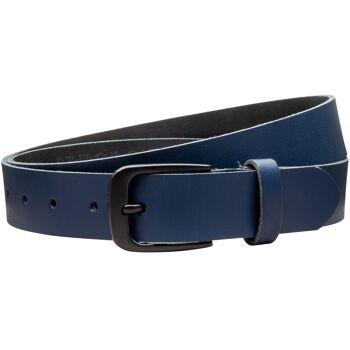 Ceinture 30 mm croûte de cuir modèle EH318-SL-Bleu marine 2