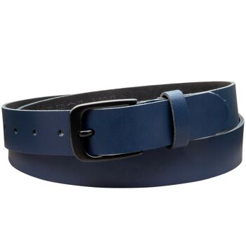 Ceinture 30 mm croûte de cuir modèle EH318-SL-Bleu marine 3