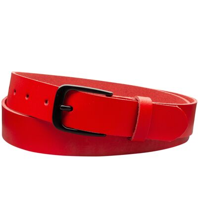 Ceinture 30 mm en croûte de cuir modèle EH318-SL-Rouge