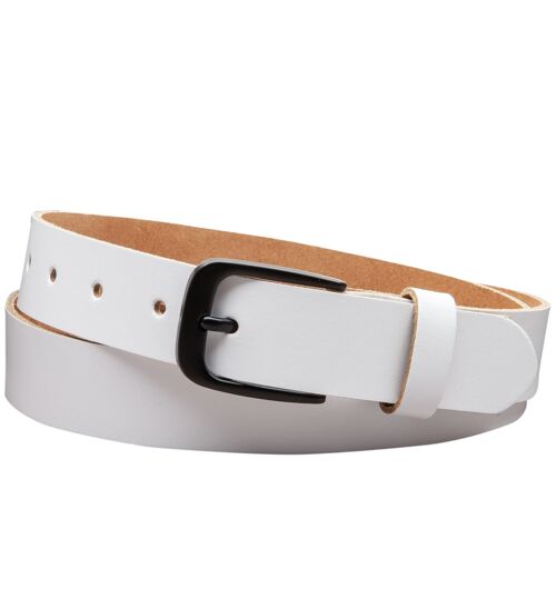 30 mm Gürtel Spaltleder Modell EH318-SL-Weiss