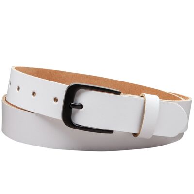 Ceinture en cuir fendu 30mm modèle EH318-SL-Blanc