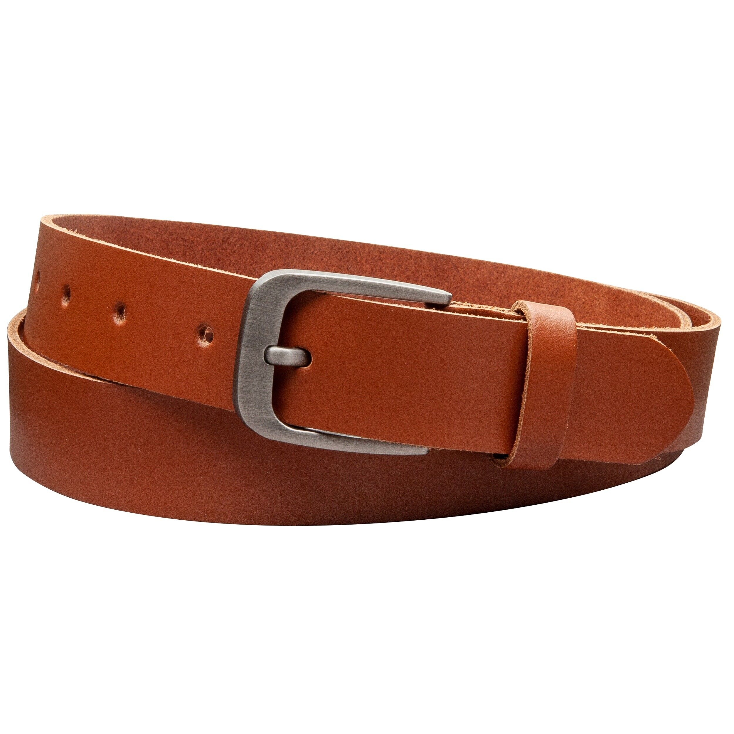 Cintura 30 mm in pelle crosta modello EH319-SL-Cognac