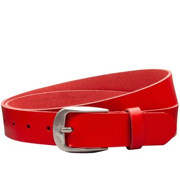 Ceinture 30 mm en croûte de cuir modèle EH32-SL-Rouge 2