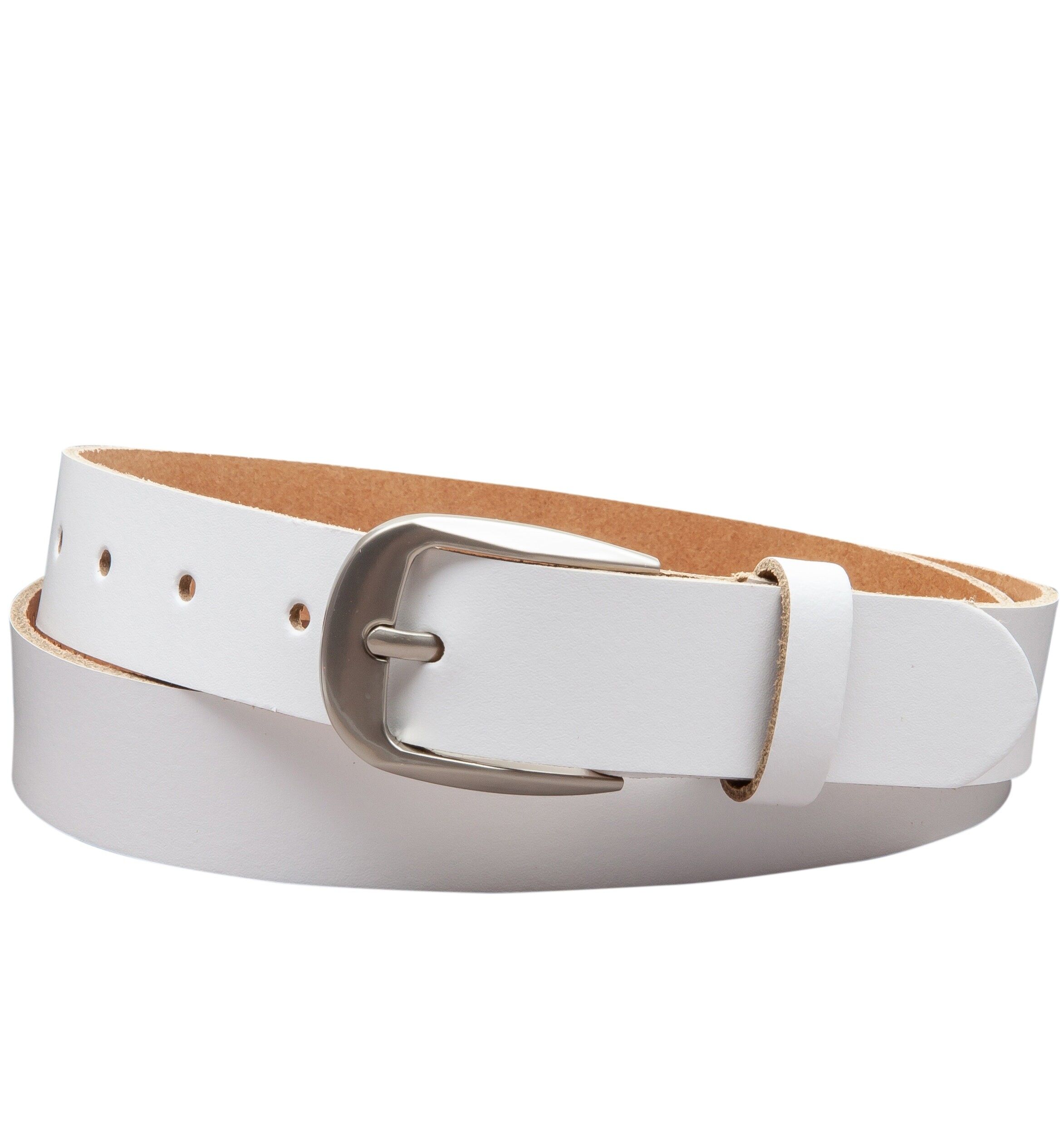 Cintura in pelle crosta da 30 mm modello EH32-SL-White