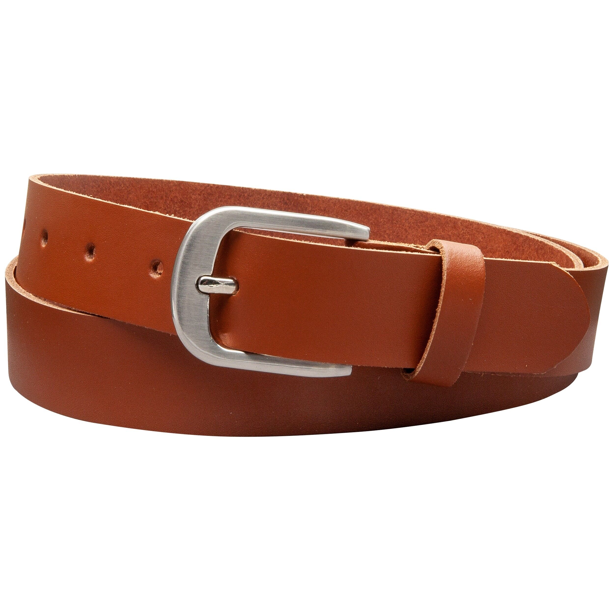 Cintura 30 mm in pelle crosta modello EH323-SL-Cognac