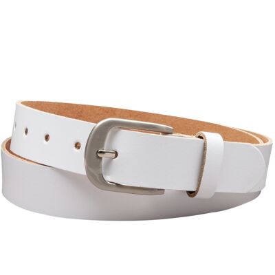 Ceinture en cuir fendu 30mm modèle EH323-SL-Blanc