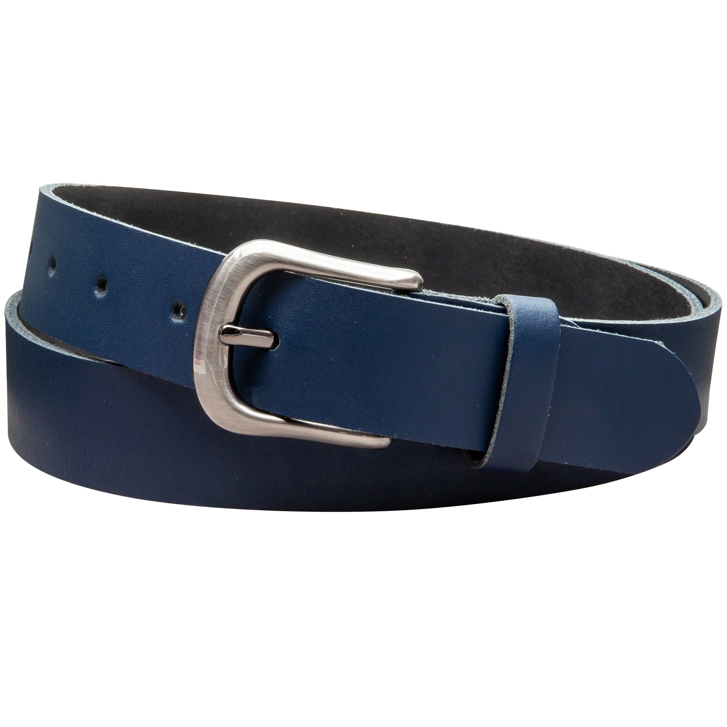 Cintura 30 mm in pelle crosta modello EH324-SL blu scuro