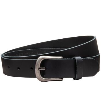 Ceinture 30 mm en croûte de cuir modèle EH324-SL-Noir 2