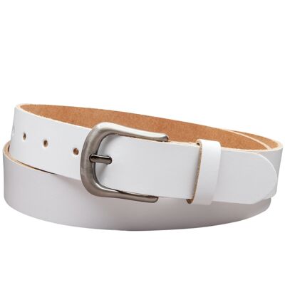 Ceinture en cuir fendu 30mm modèle EH324-SL-Blanc