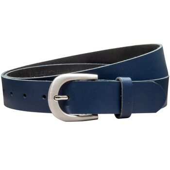 Ceinture 30 mm croûte de cuir modèle EH38-SL-bleu foncé 2