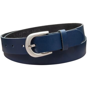 Ceinture 30 mm croûte de cuir modèle EH38-SL-bleu foncé 3