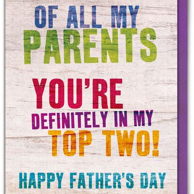 Top Two Parents Funny Father's Day Card