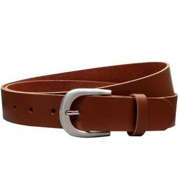 Ceinture 30 mm en croûte de cuir modèle EH38-SL-Marron Clair 2