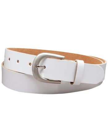 Ceinture en croûte de cuir 30 mm modèle EH38-SL-Blanc 1