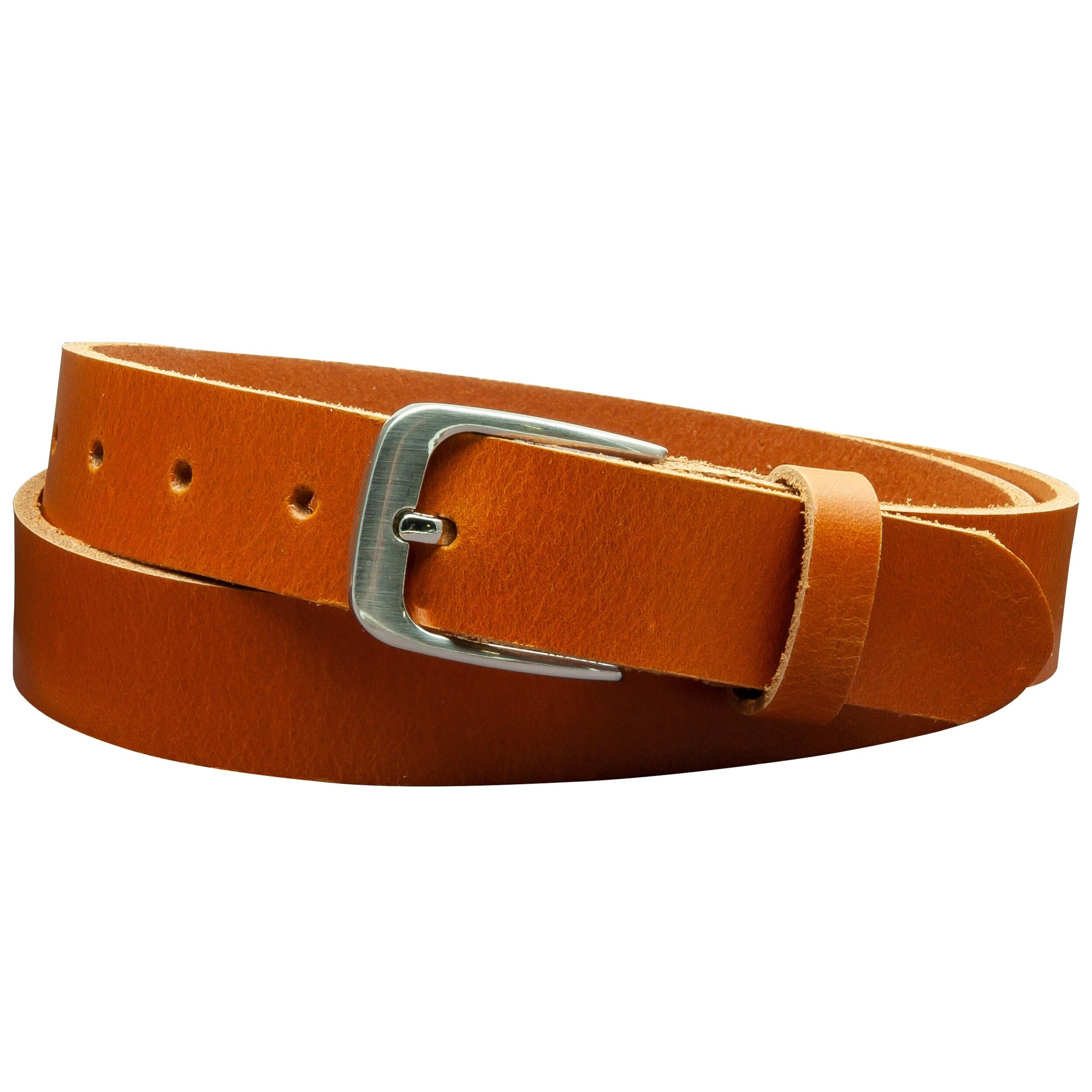 Cintura 30 mm in pelle piena modello EH317-VL-Cognac