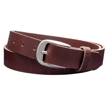 Ceinture 30 mm tout cuir modèle EH32-VL-marron foncé 1