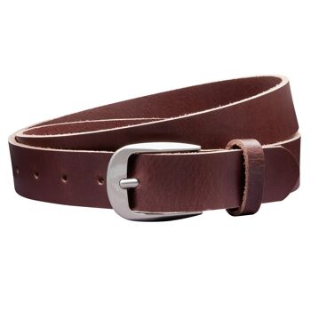 Ceinture 30 mm tout cuir modèle EH32-VL-marron foncé 2