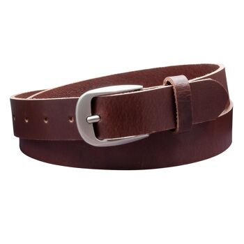 Ceinture 30 mm tout cuir modèle EH32-VL-marron foncé 3