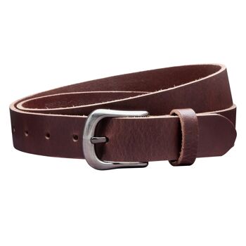 Ceinture 30 mm tout cuir modèle EH324-VL-marron foncé 2