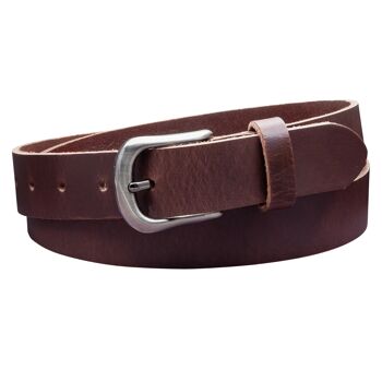 Ceinture 30 mm tout cuir modèle EH324-VL-marron foncé 3