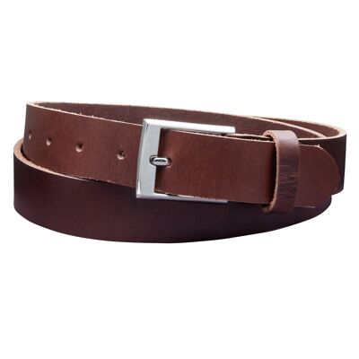 Ceinture 30 mm tout cuir modèle EH39-VL-marron foncé