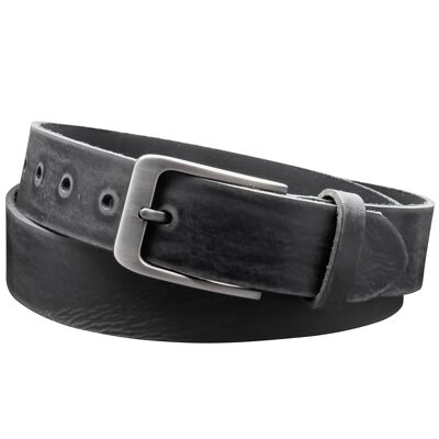 Cinturón de 35 mm de cuero pulido modelo EH411-GE negro