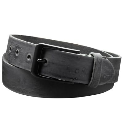 Cinturón de 35 mm de cuero pulido modelo EH412-GE negro