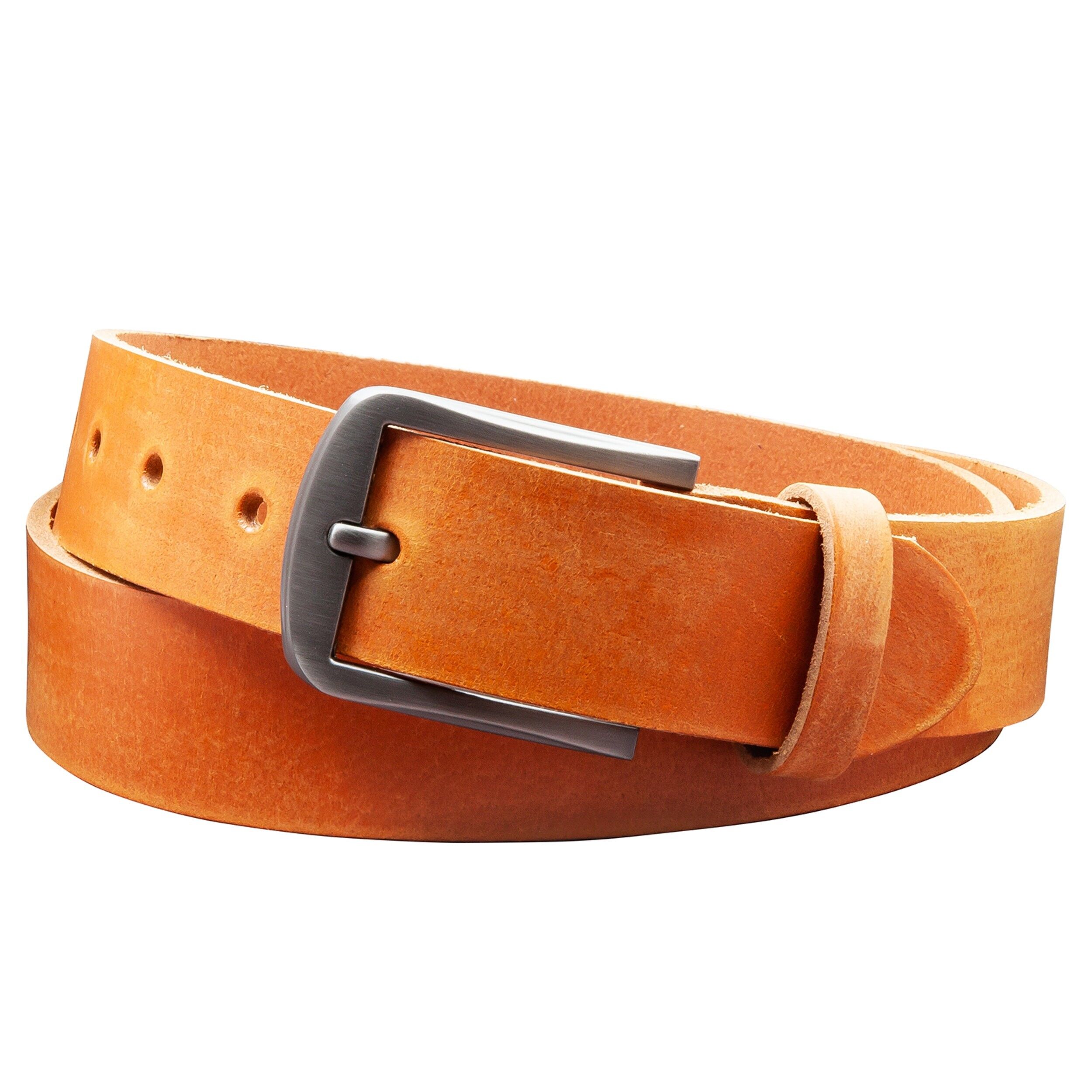 Cintura 35 mm in pelle levigata modello EH416-GE-Cognac